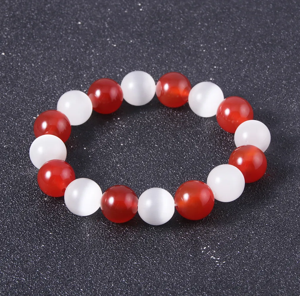 Bracciale con perline di cesto di frutta anime Braccialetti di cristallo rosso bianco donna Uomo Gioielli di scena Cosplay