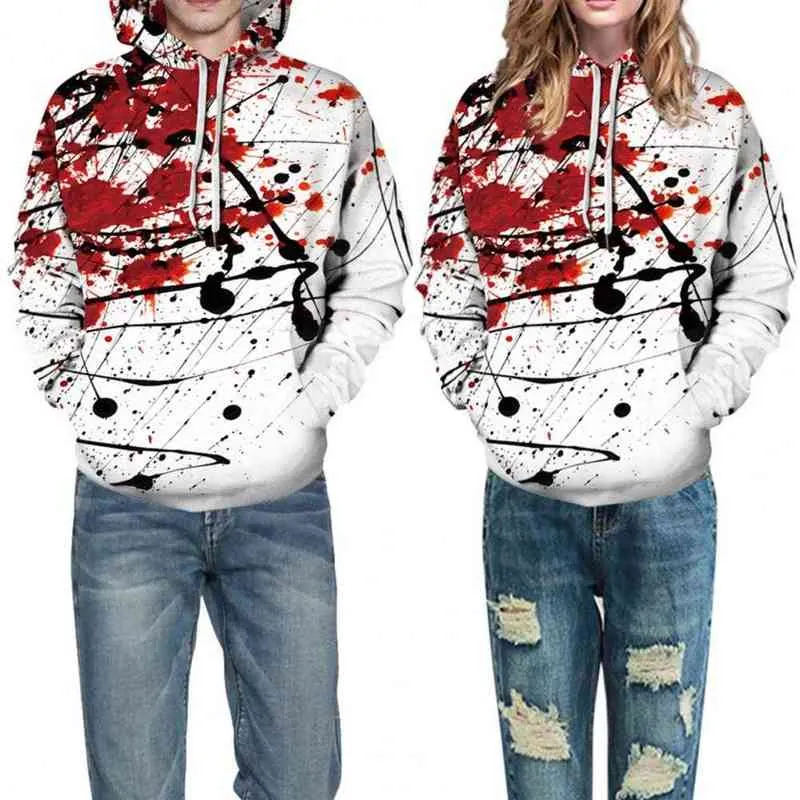 Unisex halloween hoodies tröjor för kvinnor män dragskot huva tröjor tröja topp l220704