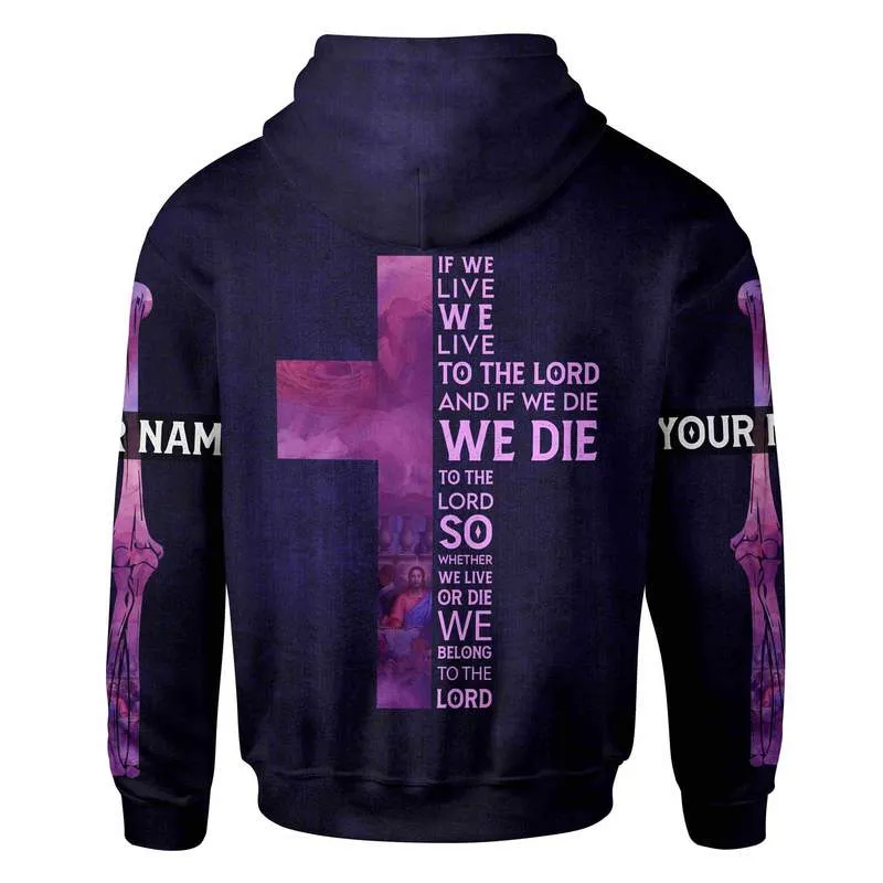 Rose Croix Jésus Squelette Personnalisé Votre Nom Casual Hoodie Printemps Unisexe Sublimation Zipper Pull Hommes Femmes s Sweat 220722