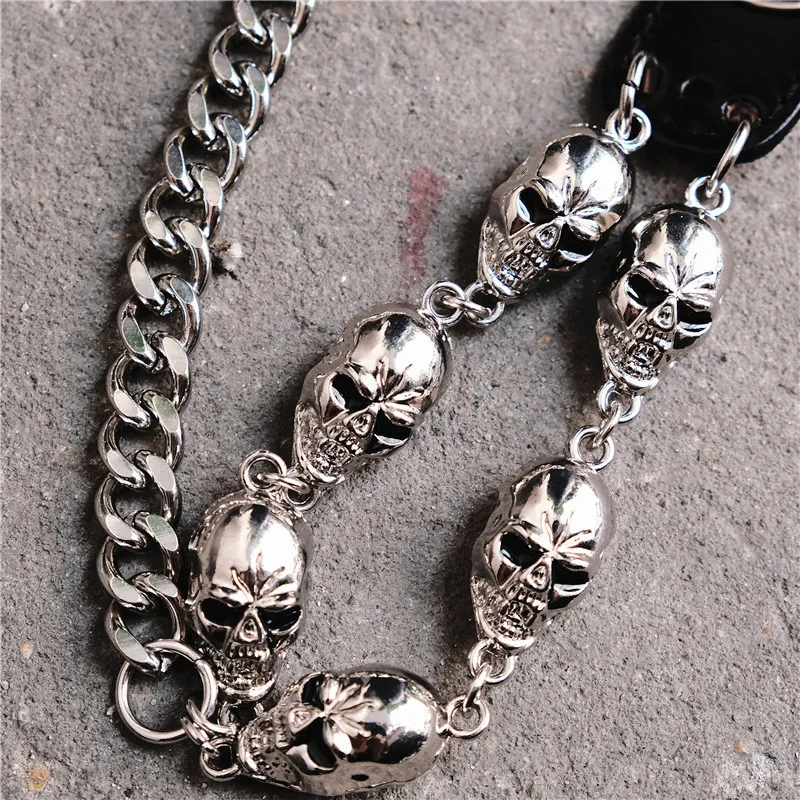 Men's Motorcyle KeyChain Jean Biker Wallet Belts Chain Skull Charm Gothic Rock Skull Pants Trousers Waist Key Men's BL48 220516