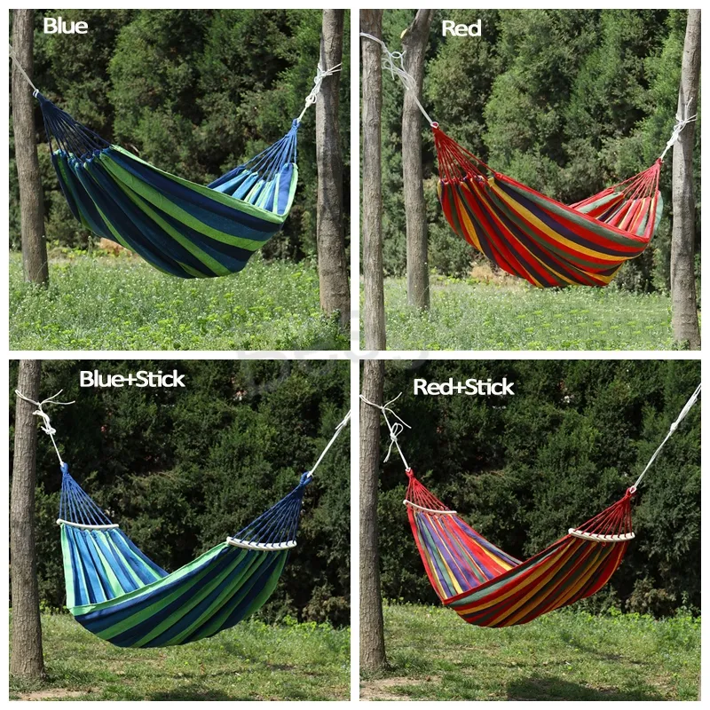 Field Camping Individual Hammock Thicken Outdoor Outing Camping Double Rest Hammocks Balcony Dormitory Lazy Canvas Swing BH6751 WLY