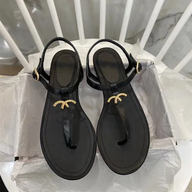 Fashion Elegant Women's Sandals Genuine Leather Brand 2022 New Summer Flip Flops Fairy Flat Beach Roman Shoes