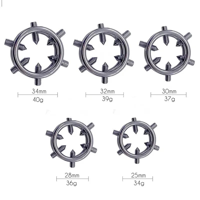 BDSM 6 Spike Penis Glans Кольцо кольцо из нержавеющей стали члена стимулятор головы мужчина пирсинг пыток Sexys Toy для мужчин сексуально магазин