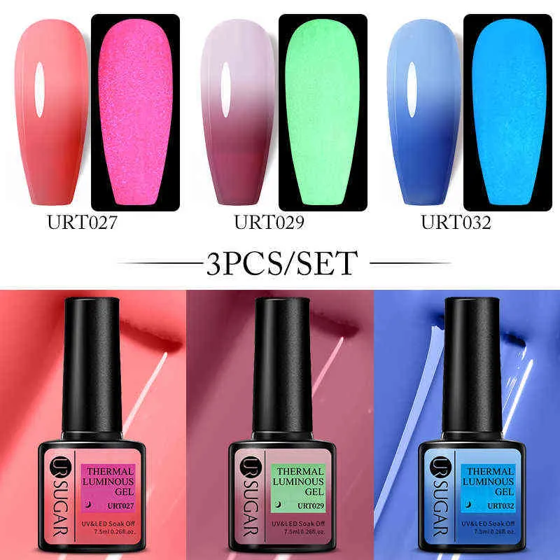 Nxy Nail Gel Thermal Polish Set Luminous Glow в темноте сияющий впитается на длительный арт гибридный лак 0328