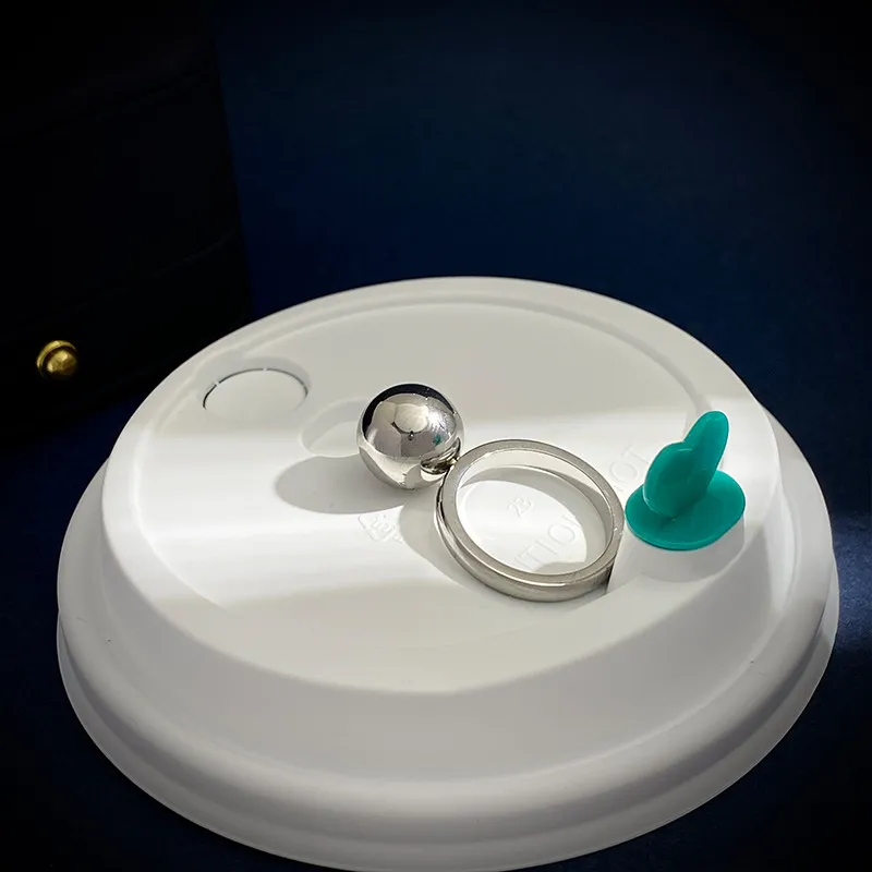 Novo design de bola brilhante simples anel de moda titânio aço casal jóias inteiras5039628