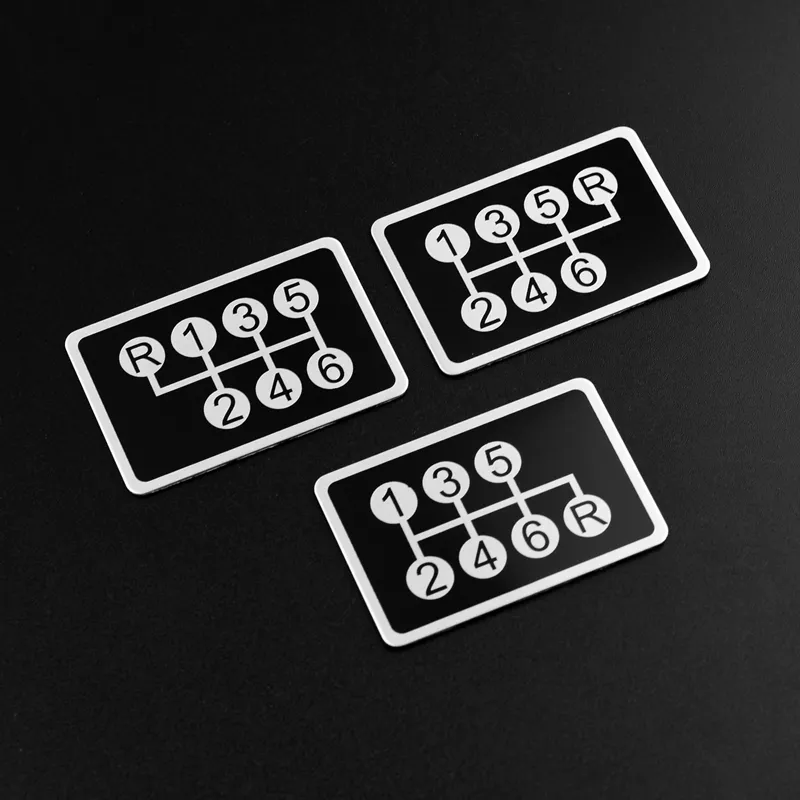 Aluminium Auto Sticker Shift Gear Indicator Plaat 5 6 Speed Gear Panel Badge Embleem voor Decoratie