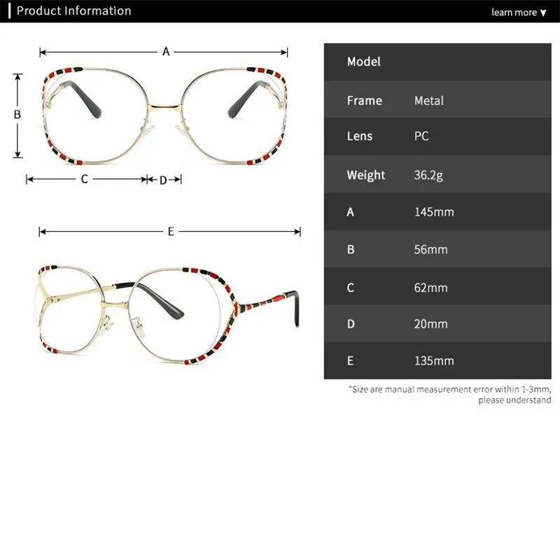 Sonnenbrille Modemarke Desinger Paint Metal Rahmen übergroß