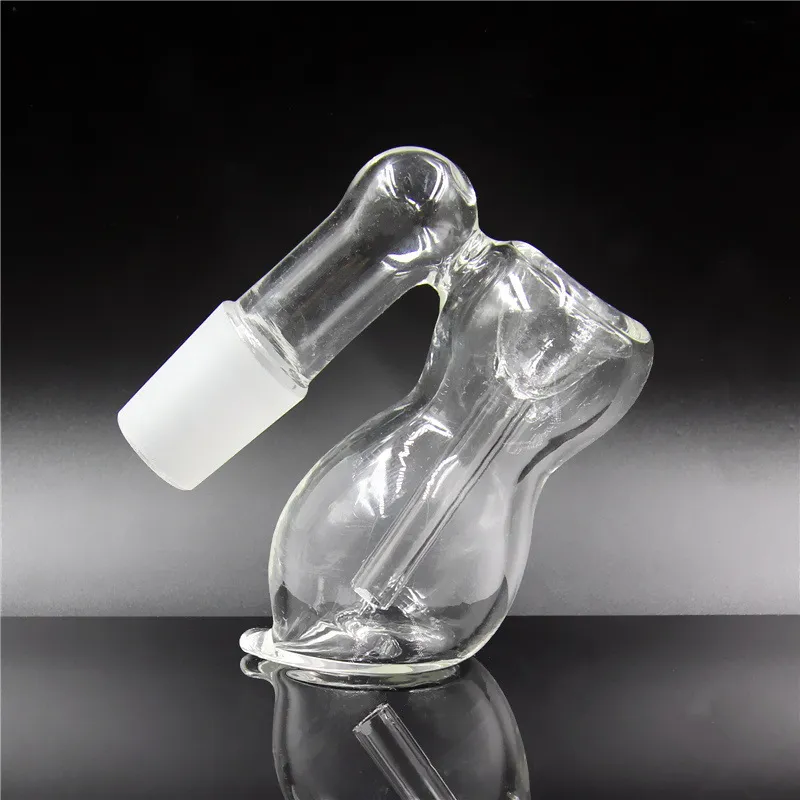 19mm Ash Catchers narguilé 45 degrés Catcher Glass Bong en forme de calebasse 3 couleurs Ashcatcher Pipes à eau petits mini bangs dab plate-forme pétrolière Ashcatchers accessoires pour fumeurs