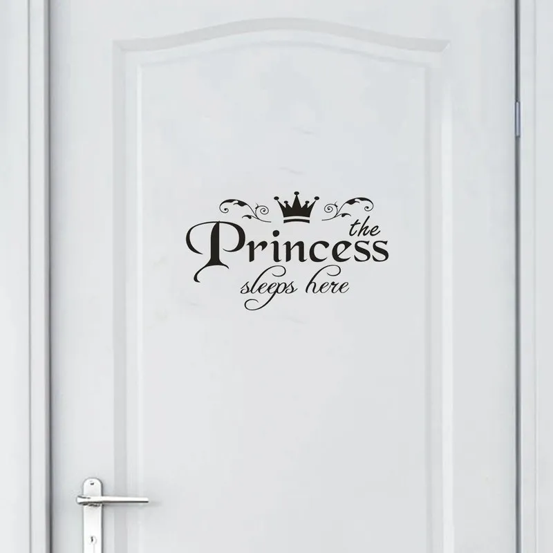 French Princess Crown Door Stickers Bathroom Waterproof PVC Home Decoration Wall Decals Bedroom Vinyl Art Mural 220716