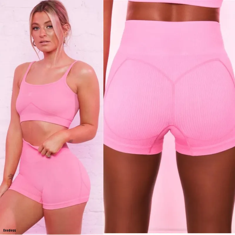 Strong Outfit Women Yoga Set Gym Workout Sports Bra Suit Fitness Seamless Crop Top High Waist Shorts Sportswear Tracksuit 220513