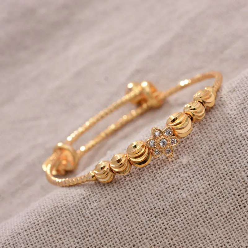 24k Baby Bangles Couleur d'or ethnique Dubaï Bracelet Bracelet Bracelet Luxur