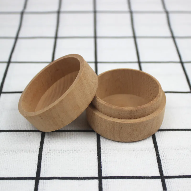 Förvaringslådor Runda trälåda Beech Rounds Ringar Boxar Solid Woods Presentförvaringar Boxes Örhängen Halsband Förpackning Smycken BoxesZC532-2