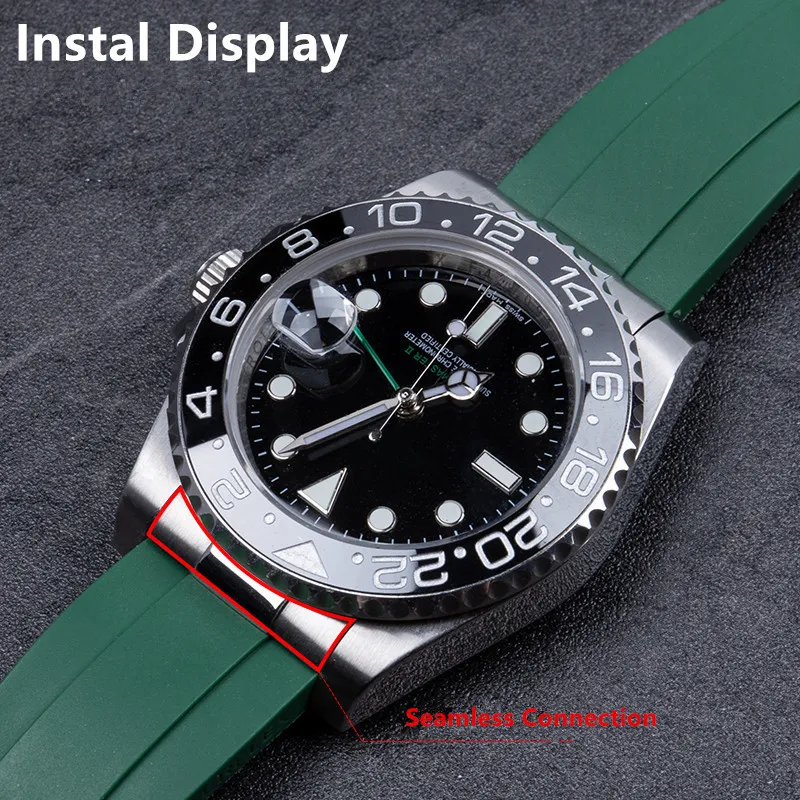 2 шт. 20 мм изогнутый конец звена только для Rolex ремешок для часов Submariner ремешок для часов резиновый кожаный ремешок бесшовное соединение 220617