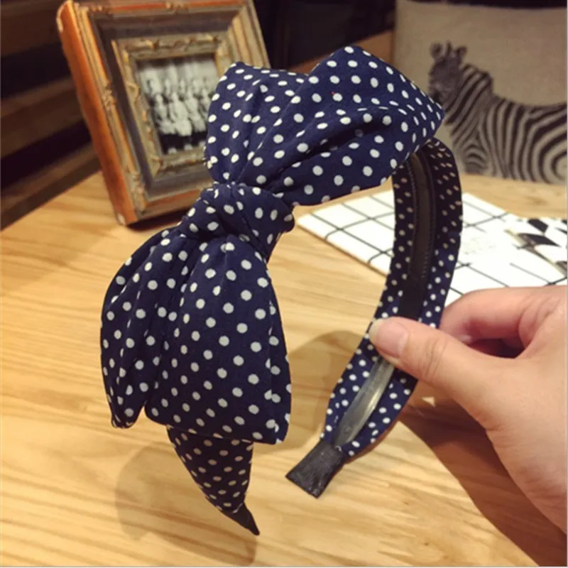 Fashion versatile hair accessories women's fabric big bow with teeth headband sweet wide-brimmed non-slip headband headwear girl