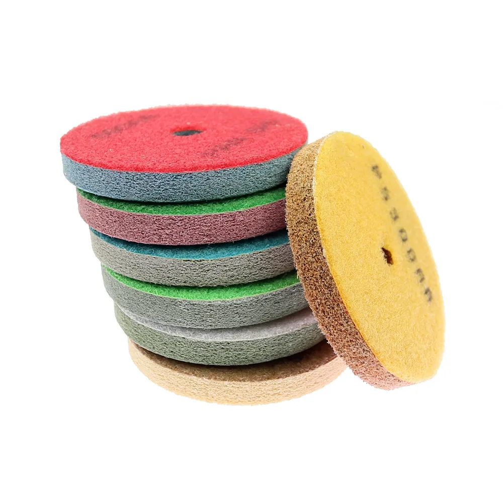 Hook & Loop Flexible Nylon Sponge Polishing Pad Marble Stone Buffing wheel P300-P10000246f