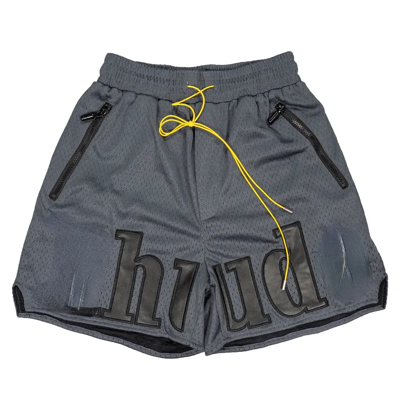 Nouveau short de créateur en cuir pour hommes, lettres brodées en tissu maille, short de basket-ball respirant, pantalon longueur aux genoux, nouvelle collection