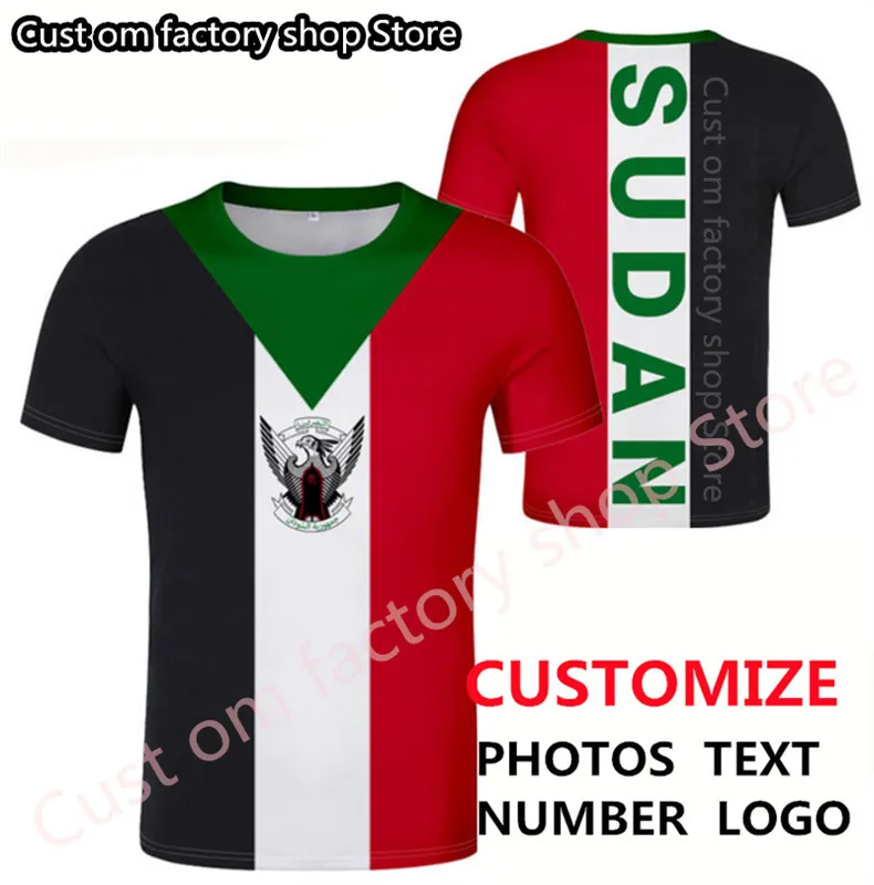Sudan T Shirt DIY Bedava Özel Yapım İsim Numarası Sdn T Shirt Nation Flag Islam SD Sudan Arap Arap Ülke Baskı P O Giyim 220616