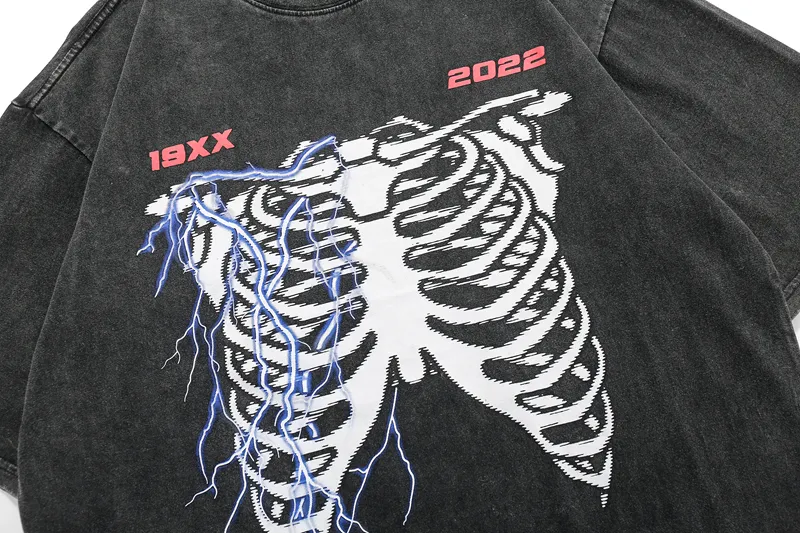 TIDESHEC T-shirt da uomo Punk Streetwear Dennis Rodman T-shirt con stampa T-shirt oversize allentata Casual Uomo Donna Lavato Tee 220505