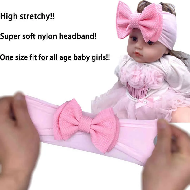20 couleurs bandeaux de bébé fille 4,5 pouces arcs de cheveux bandeaux en nylon larges et doux pour nouveau-né infantile enfant en bas âge accessoire photographique AA220323