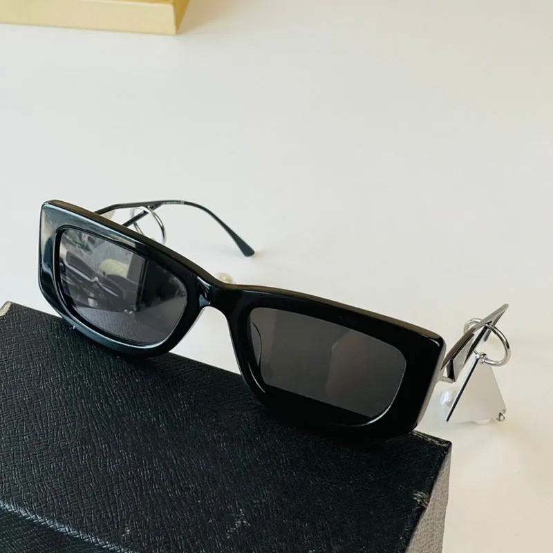 Acétate cadre carré avant noir lunettes de soleil designer pour femmes lunettes de soleil hommes SPR14 mode protège symbole yeux UV400 lentille avec263l