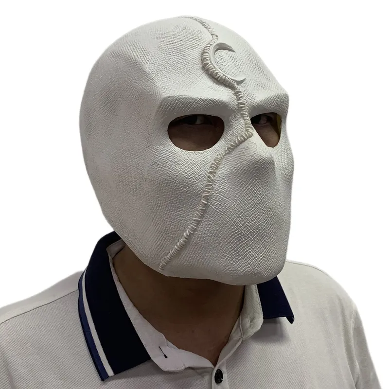 Super Hero Moon Knight Costume Cosplay Maschere in lattice Casco Masquerade Accessori Halloween Puntelli armi da festa 220618