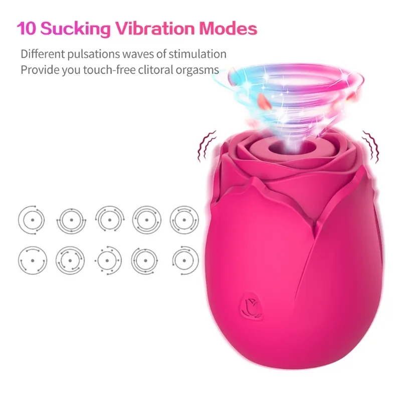 20: e kvinnor G-Spot Sucking Massager 10 Frekvens Rosstimulering USB laddningsbar vuxen sexig leksak för par