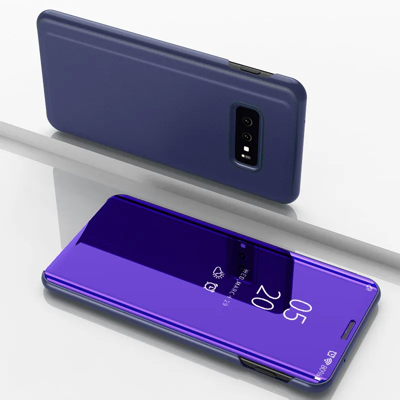 Casos de telefone de flip de espelho inteligente para Samsung Galaxy S22 S21 S20 FE S10 Nota 10 mais 20 Ultra A52 AHard Tampa traseira