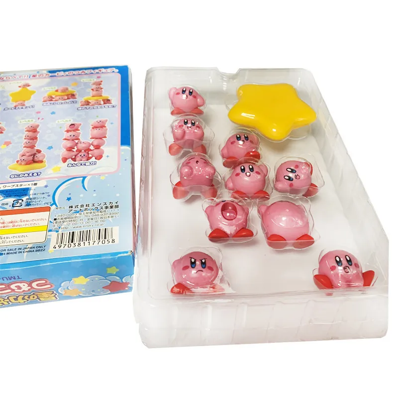 set -spelfigurer Mini Kawaii Kirby Collection pojkar flickor leksaker söt modell tårta prydnadsdocka anime tillbehör gåva 220810