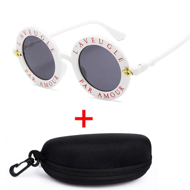 Occhiali da sole Retro Rotondi Donne Designer Bee Frame Cerchio Occhiali da sole Moda Occhiali femminili Oculos De SolOcchiali da soleOcchiali da sole276T