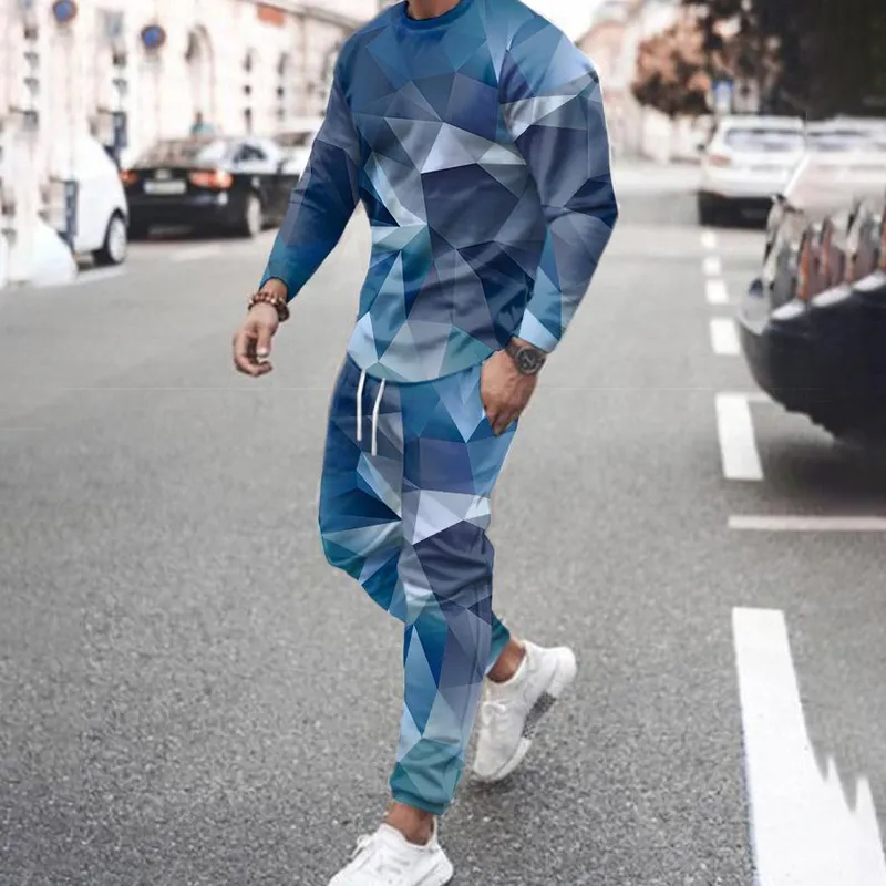 Men's Tracksuits Men's T-Shirt Long Sleeved Sports Suits 3D Printed Trend Essentials Tracksuit Casual Oversize Men Clothes Outfits Sports Pants 220826