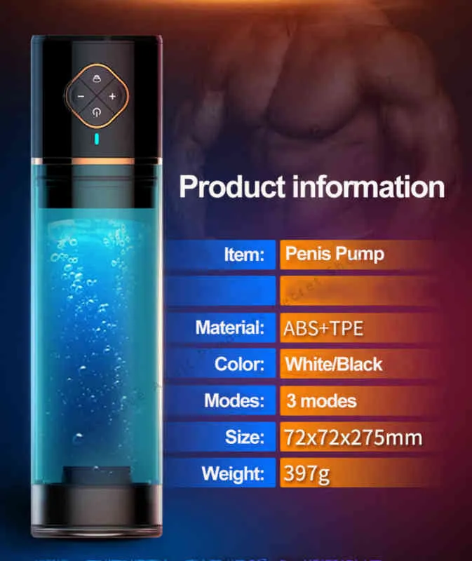 NXY Masturbatoren Automatische Penisvergrößerung Wasserbadpumpe Männliche Ausbildung Extender Vakuumvergrößerer Für Mann Sex Maschine 220507