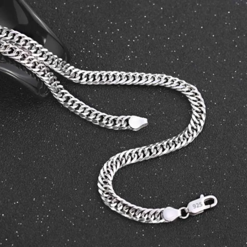 Sterling ketting mode zilveren merk 925 voor mannen klassieke persoonlijkheid 6mm ketting 24 inches kerstcadeaus partij fijne sieraden