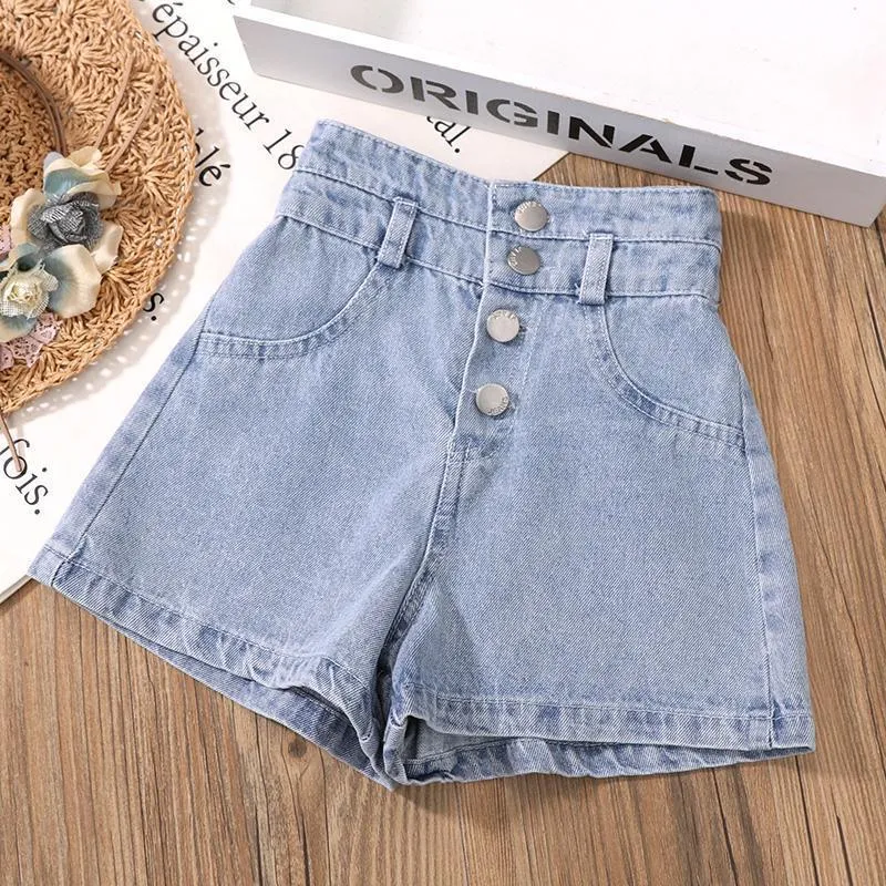 teenagers Kids Girls Clothes Set Summer Crop Tops T shirt Denim shorts Outfits 4 6 10 12 Baby Clothing 220620