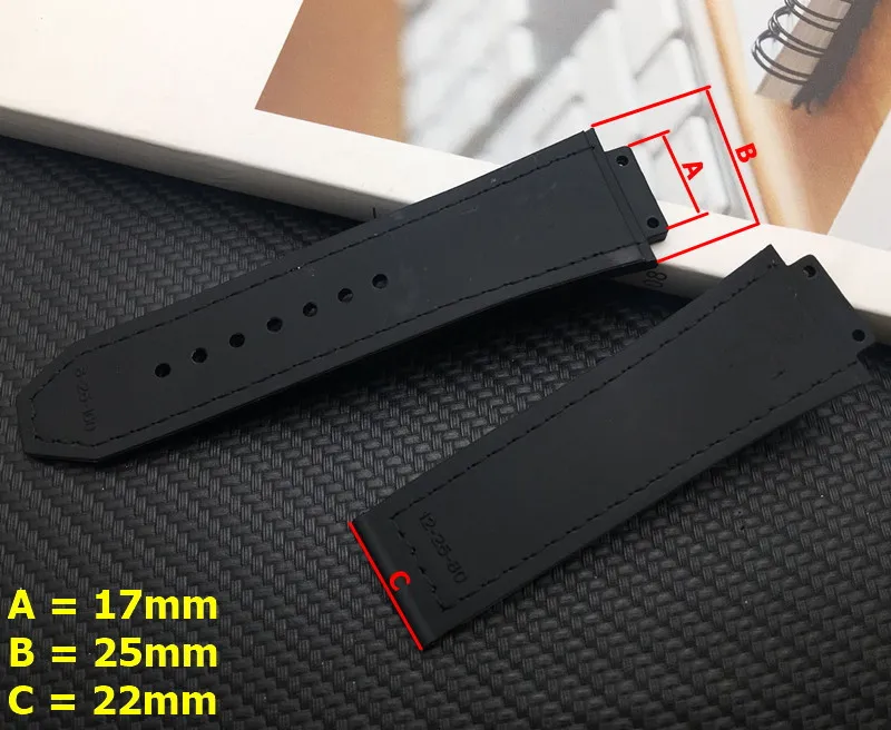 Crazy Horse Real Cow Leather For Hublot Strap for Big Bang Belt Men Watchband 25x17mm Watch Band On Stainless Buckle Tools 220622