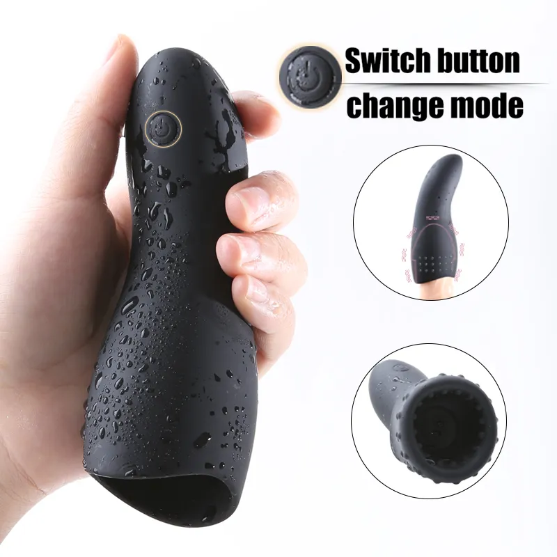 10 Speed Masturbator Cup Vibrators Stimuleren Eikel Uithoudingsvermogen Trainer Penis Massager Sporter Vertraging Ejaculatie sexy speelgoed voor Men250h