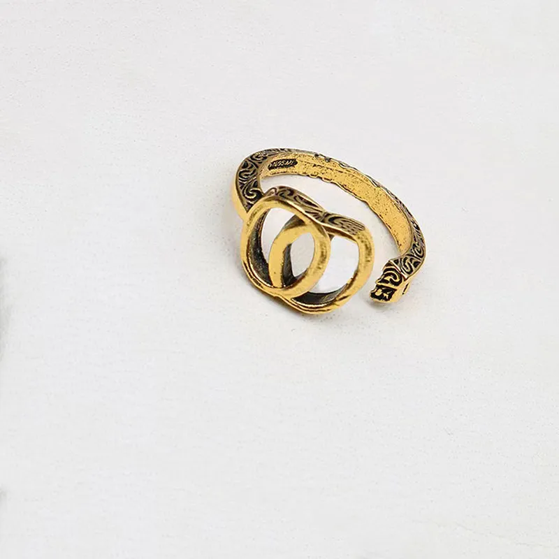 Mężczyzna Kobiety Pierścienie Pierścień Designerski Pierścień z literami srebrna i złota biżuteria ze stali nierdzewną292U