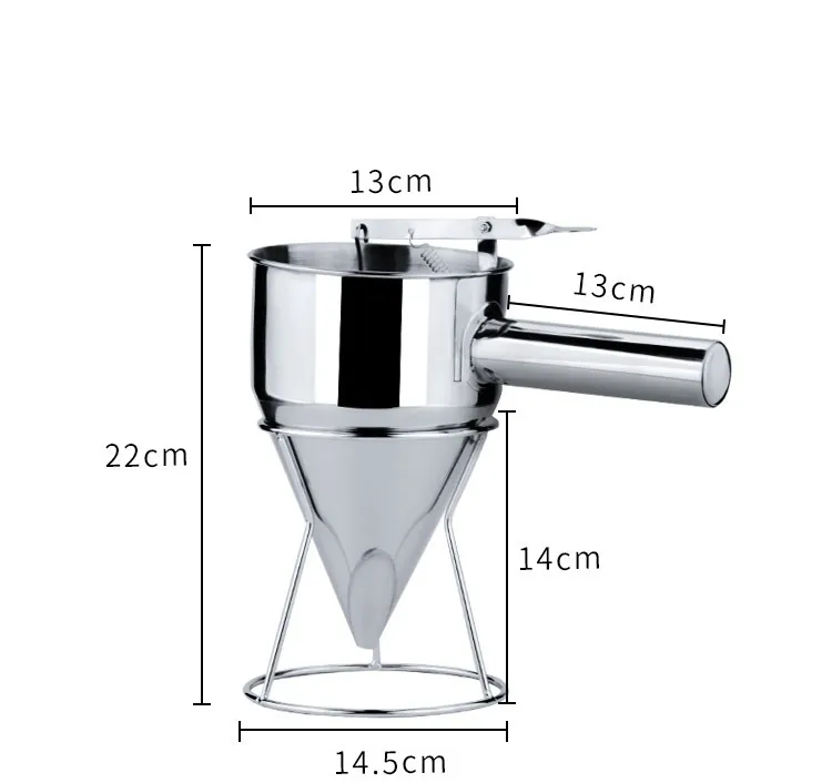 Baking hand-cranked cake pouring pot batter dispensing tool mixing separator butter liquid cheese cup funnel 0616