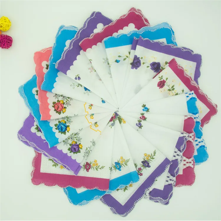 Women Small broken flower Handkerchief crescent fashion handkerchiefs pure cotton handkerchiefZC1108