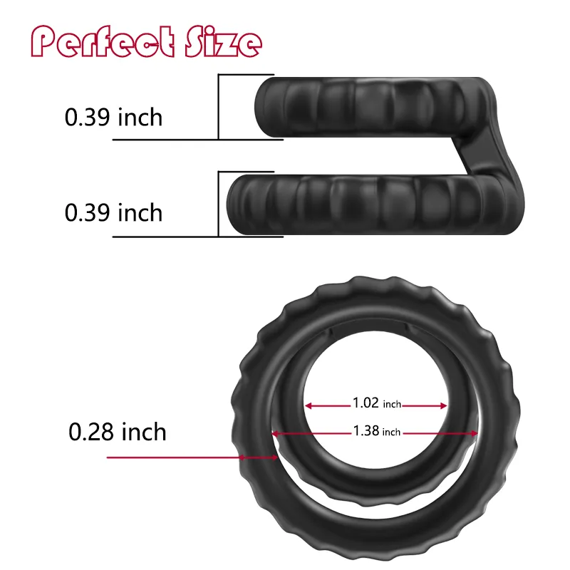 Nouveaux anneaux de pénis doubles en Silicone masturbateur masculin anneau de coq jouets sexy pour hommes adultes retarder l'éjaculation produits de Cockring