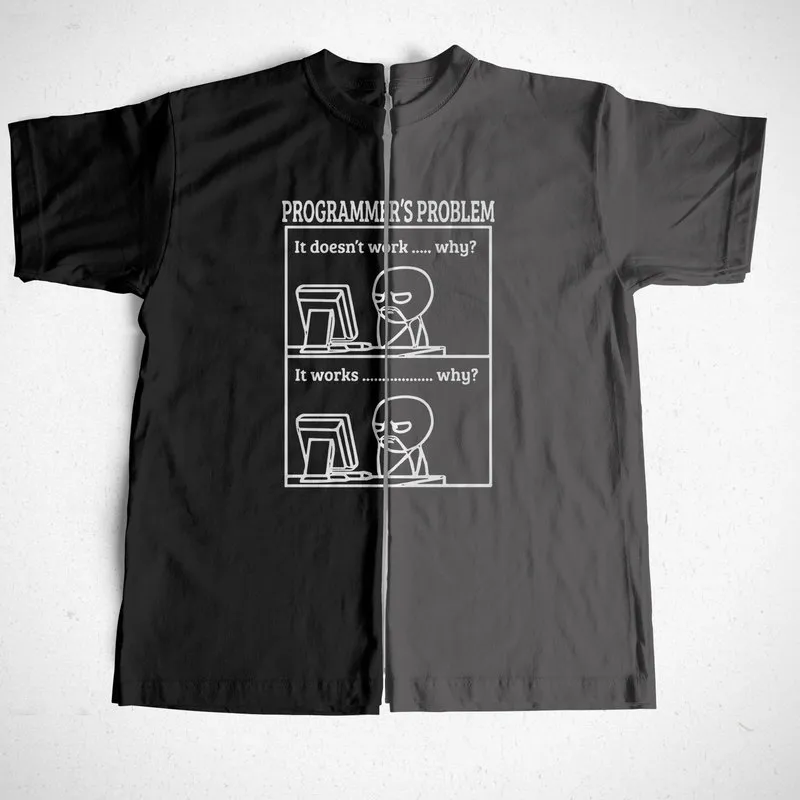 Coolmind 100% Katoen Grappige Print Programmeur Probleem Mannen T-shirt Casual Summer T-shirt Losse O-hals T-shirt S Tee Shirts 220401