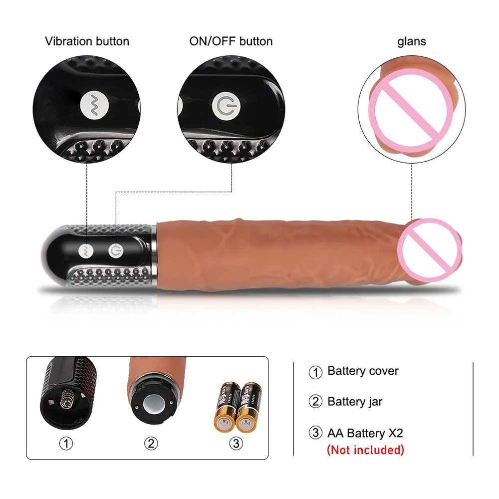 Realistisk silikon vibrerande dildos 10 frekvenser vibration fallos stor penis vibrator kuk sexiga leksaker för kvinnor onani