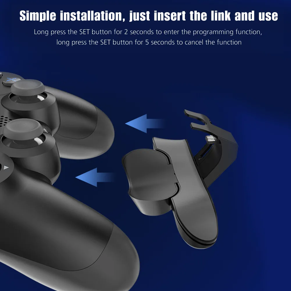 Förlängd Gamepad Bakre knappfäste Joystick Bakre knapp med Turbo Key Adapter För PS4-spelkontrolltillbehör