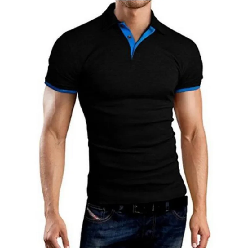 Été à manches courtes Polo hommes mode décontracté Slim couleur unie affaires polos vêtements pour hommes 220618