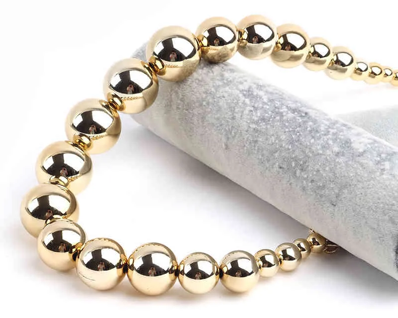 Fishsheep uttalande guld färg boll choker halsband för kvinnor punk stor akryl ccb pärlor hängen halsband 2021 smycken
