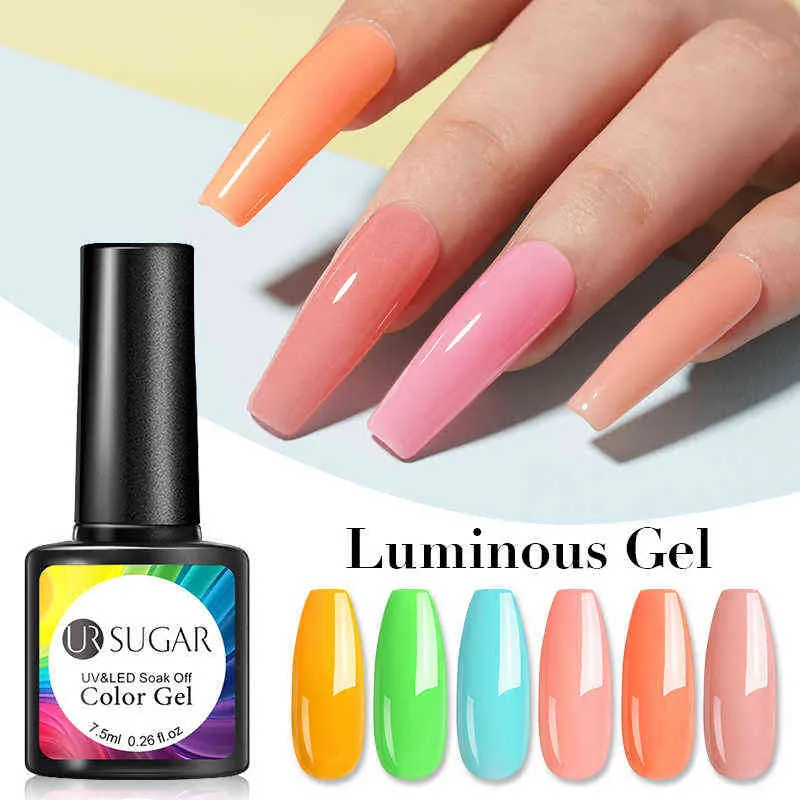 NXY Nail Gel 7 5ml Luminous Polish Glow in Dark Color Semi Permanent Soak Off Uv Led Varnish Fluorescent s Art 0328