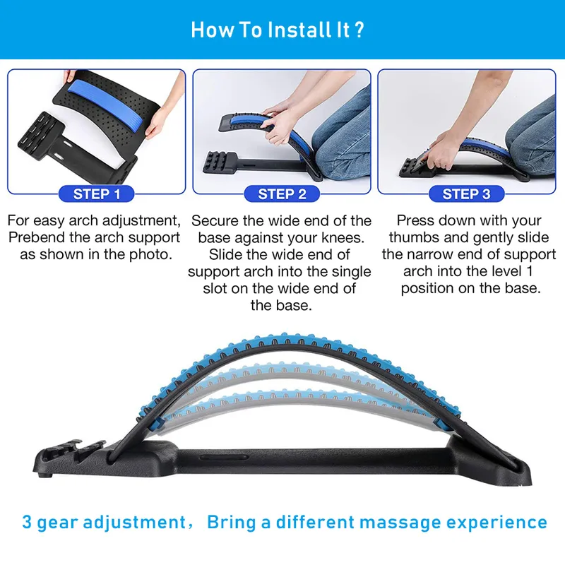 Strocciatrice posteriore Stronger Stronger Neck Stretch Massage Spinal Waist Sollievo terapia di supporto lombare Chiropratico Dispositivo di gobba 220811