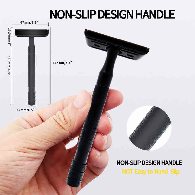 Nxy Boti Negra Navalha Clássica Borda Dupla Borda Lâmina Para Remoção de Cabelo de Shavingwomen Masculina 5 Lâminas de Barbear Shaver 220414