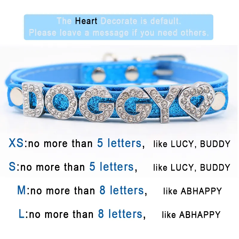 Personalized Dog Collar Leather Bling Charms Custom Pet Adjustable Collars for Chihuahua Yorkshire Puppy Medium Dogs 220621