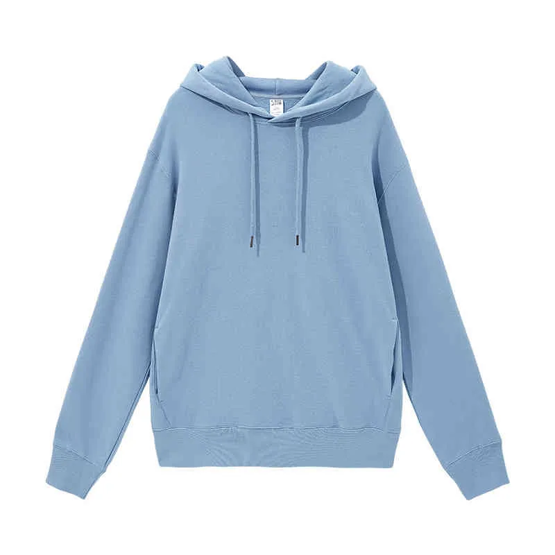 Gekamde katoenen hoodies voor mannen pure kleur zware Franse Terry oversized sweatshirt Meerdere opties unisex kleding