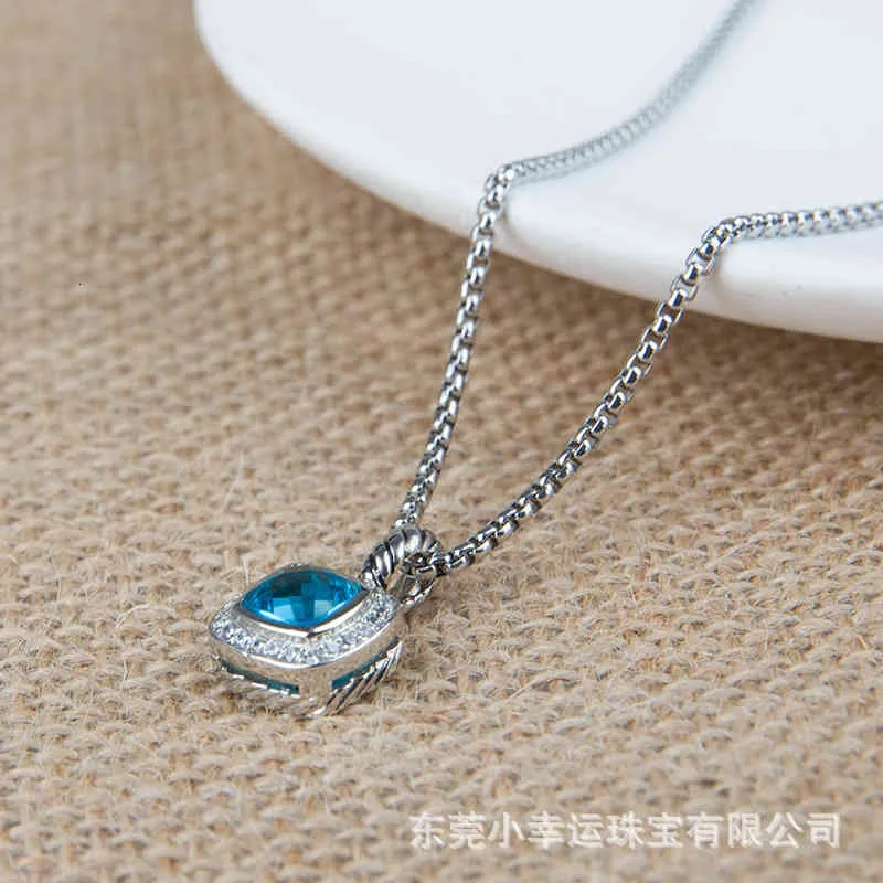 Ожерелья Dy Мужские дизайнерские ювелирные изделия Ожерелье Petite BlueTopaz Черный оникс Аметист Гранат Бриллиантовый кулон Высококачественные ювелирные изделия Women2390